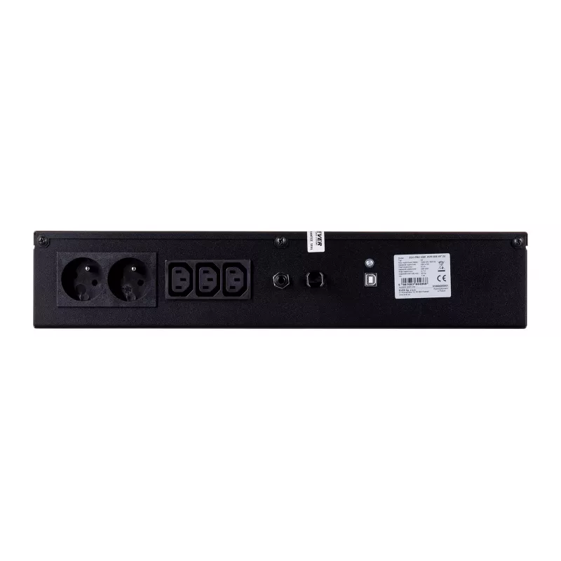 Nepertraukiamo maitinimo šaltinis (UPS) EVER ECO Pro 1200 AVR CDS, 1.2 kVA (650 W), 2U, 3× C13, USB-B, AVR, VRLA 12 V 5 Ah ×2