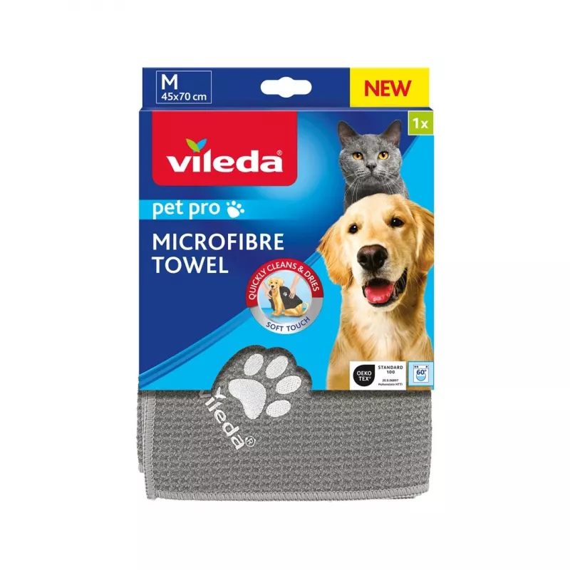 Šluostė augintiniams VILEDA Pet Wipes 172650 450x700 mm, poliesteris, skalbiama, pilka