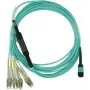 Skaidulinės optikos kabelis BlueOptics 106283-7003-BO MTP 4xLC OM4 3 m smėlio spalvos