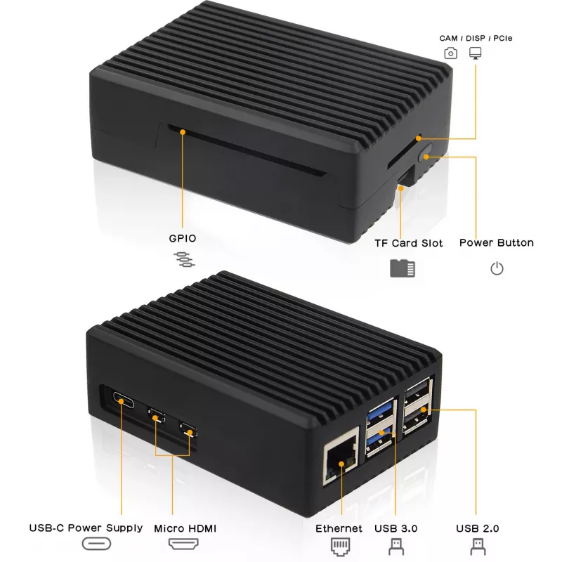 INTER-TECH ODS-739 dėklas Raspberry Pi 5 — kompaktiškas apsauginis korpusas