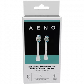 AENO keičiamieji dantų šepetėlių antgaliai, Balti, Dupont šereliai, 2 vnt. komplekte (skirti ADB0003/ADB0005 ir ADB0004/ADB0006)