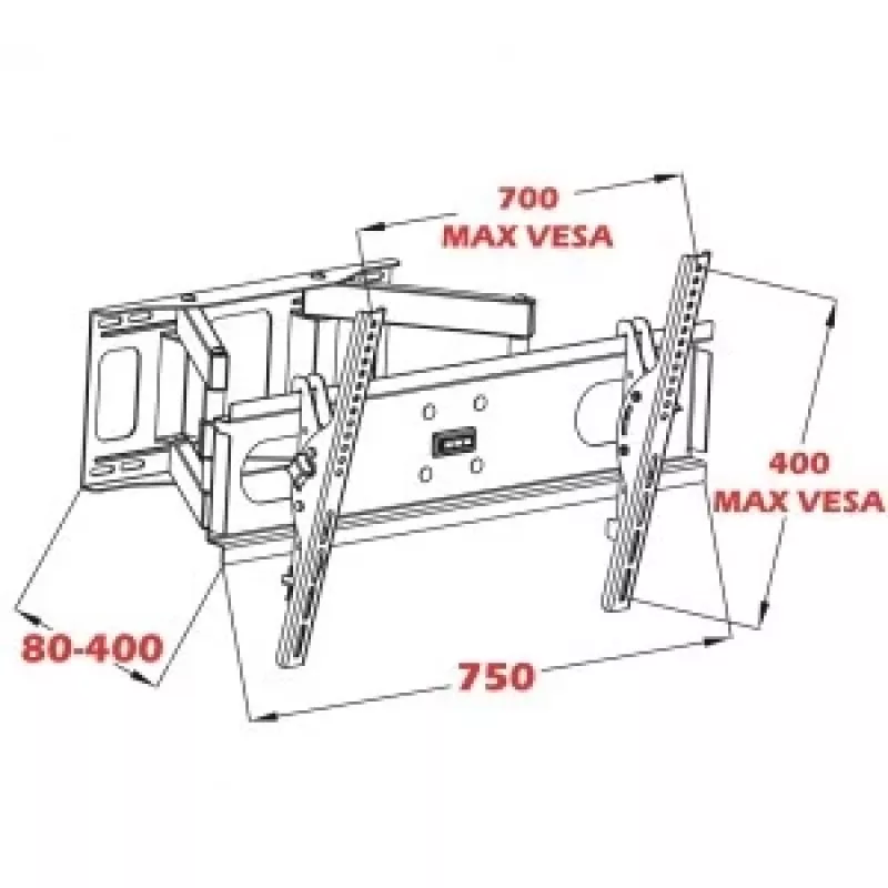 TV laikiklis 14-42 colių LCD/LED 35kg ART AR-44
