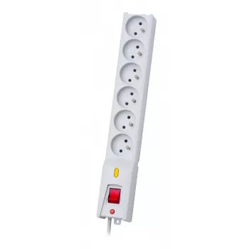 Maitinimo laidas Lestar LX610 1,5 m 6GN Pilka – laidas su 6 įžeminimo mazgais