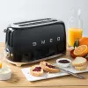 Smeg TSF02 skrudintuvas 4 riekėms - juodas/lakuotas/41x20.8x21.5 cm/6 skrudinimo lygiai/1500W