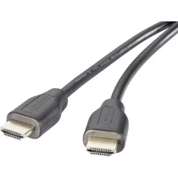 SpeaKa Professional HDMI jungiamasis kabelis 1,50 m, garso grįžtamasis kanalas, paauksuoti kištukų kontaktai, juodas [1x HDMI kištukas - 1x HDMI kištukas] (SP-9001756)