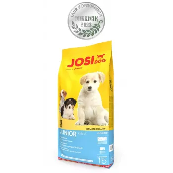 Sausas šunų ėdalas JOSERA JosiDog Junior — 15 kg, vištiena, 25% baltymų, 13% riebalų, jauniems šunims, sąnarių ir virškinimo palaikymui