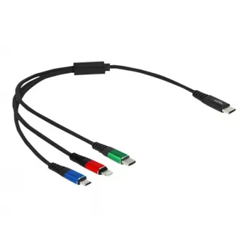 DeLOCK USB įkrovimo kabelis 3 in 1 USB Type-C Lightning Micro USB 30 cm