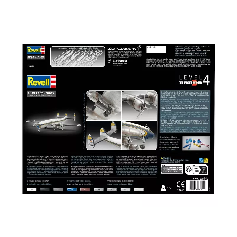 Plastikinis modelio rinkinys REVELL Lockheed L.1049G Super Constellation Lufthansa mastelio modelis