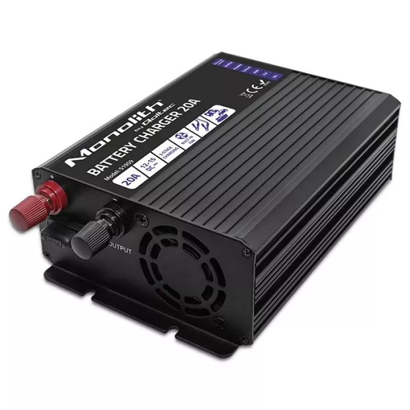 Kroviklis QOLTEC Monolith 20A 12V LiFePO4, AGM, GEL, SLA akumuliatoriams