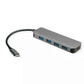USB 3.2 Gen 1 šakotuvas VALUE 14.99.5038, 4× USB-A, aliuminis, pilkas