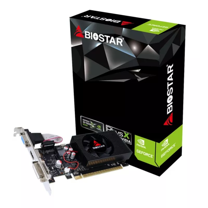 Vaizdo plokštė BIOSTAR GeForce GT 730 VN7313THX1 — 2 GB GDDR3, 128 bitų, PCIe 2.0, 700 MHz