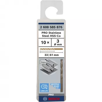 Gręžtuvas Bosch HSS-Co DIN 338 3 mm