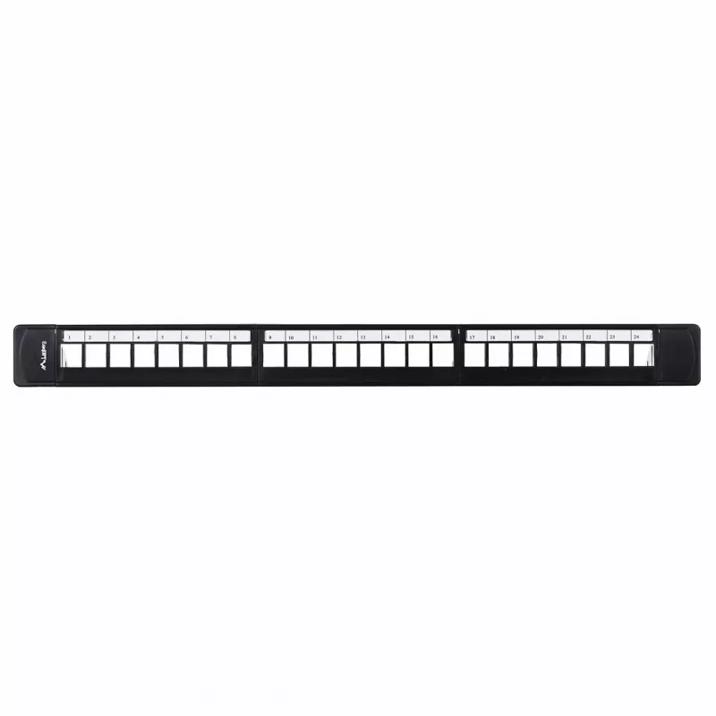 Patch panel 1U LANBERG PPKS-1124-B, 24 prievadai, 1U, ABS, juoda, 482,6×44,5×154 mm