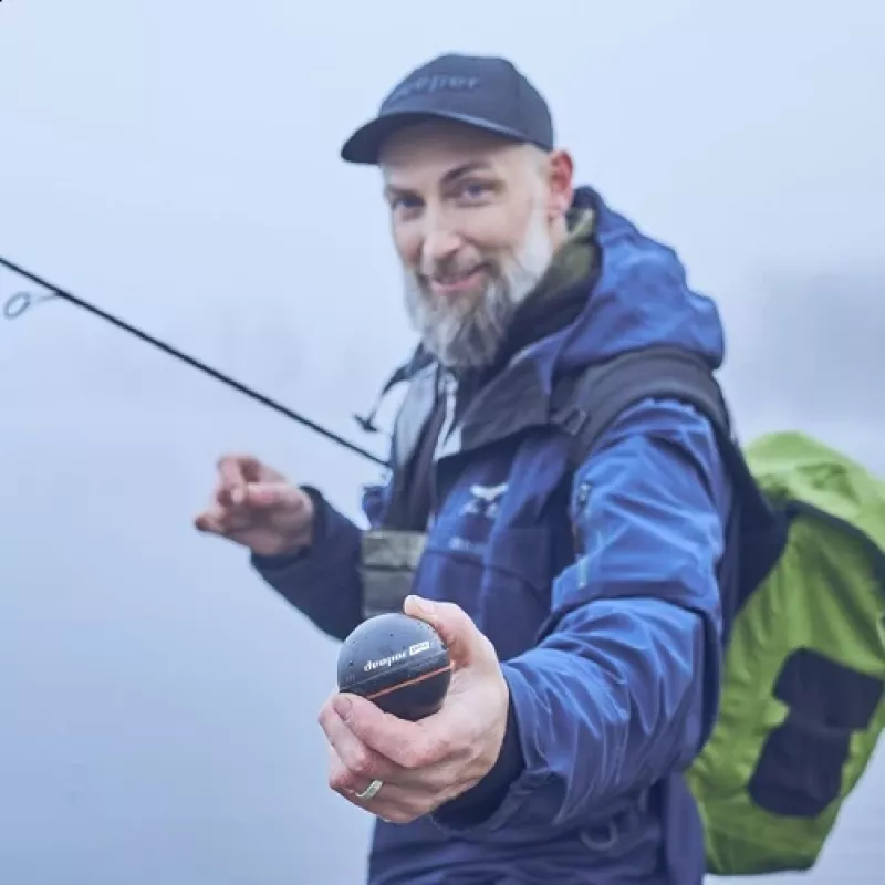 Nešiojamas žvejybinis sonaras Deeper Smart Sonar PRO+ 2, 2 sonaro spinduliai, 675 kHz, 100 m diapazonas, 65×65×65 mm, Li‑Ion 950 mAh