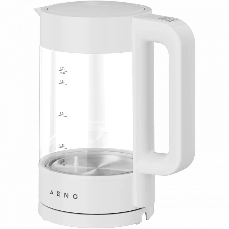 Elektrinis virdulys AENO EK5 baltas, 220-240V, 1850-2200W, 1.7L, šildymo palaikymas 30 min, temperatūros nustatymai 40,60,80,90,100°C, valdymo pultas rankenoje