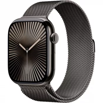 Apple Watch Series 10 GPS + Cellular 46mm Slate Titanium korpusas su Slate Milanese juosta - M/L (MWYW3QF/A)