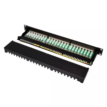 LogiLink Patch Panel 19, 24 prievadų, RJ-45, 1U, juodas