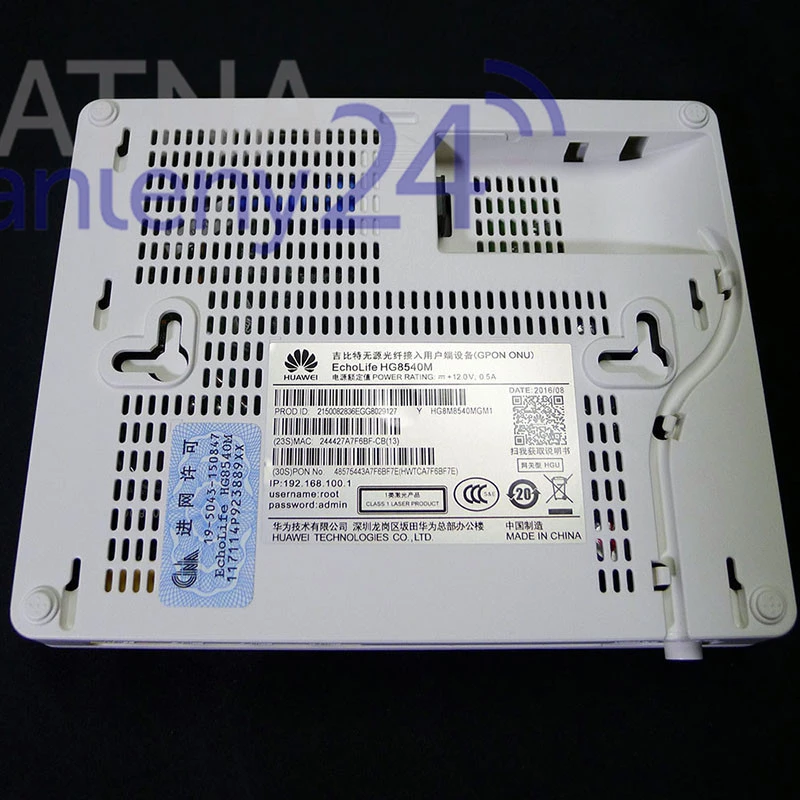 Huawei HG8540M ONT, 1x GPON, 4x RJ45 100 Mb/s