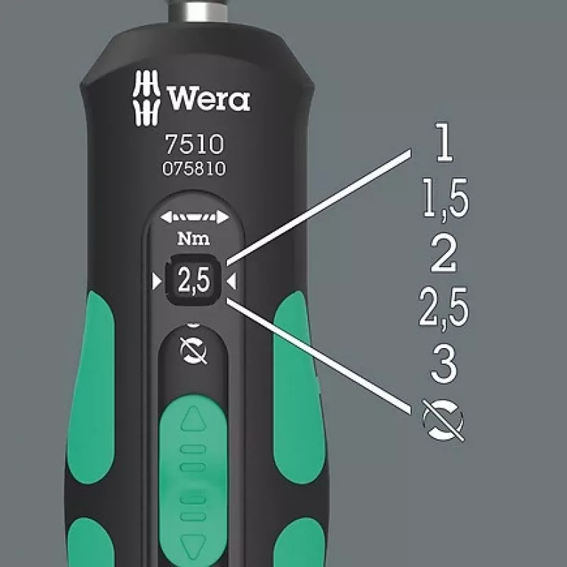 Wera 7510 vieno įrankio sukimo momento atsuktuvas 65 mm plotis 150 mm ilgis 35 mm aukštis