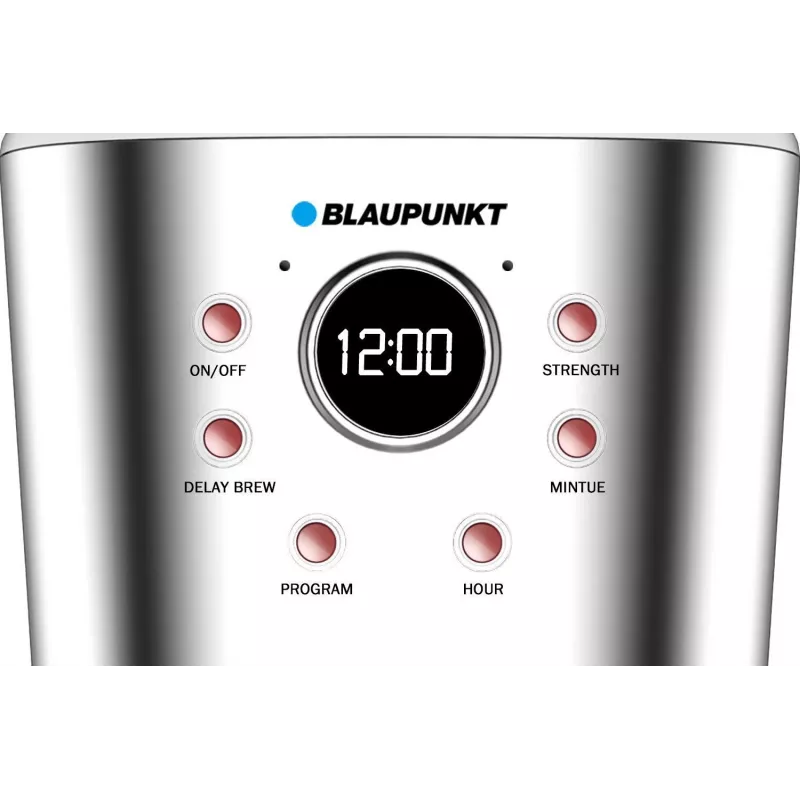Blaupunkt CMD802WH kavos virimo aparatas su laikrodžiu, 1,5 l, sidabrinis