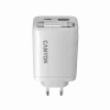 CANYON įkroviklis OnCharge 65RC su integruotu USB-C laidu 65W, 1x PD, 1x QC, EU kištukas, baltas