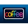 Neon LED ženklas ActiveJet AJE-NEON COFFEE, daugiaspalvis, USB 5V, montuojamas ant paviršiaus, AS plastikinis rėmas