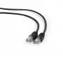 Patch cord kat. 5E, liejiniai įtempimo mažintuvai, 50u kištukai, 1 m, juoda