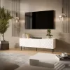 Spintelė televizoriui Cama LUCCA 3D 165×40×59 cm, balta, medžio drožlių plokštės viršus