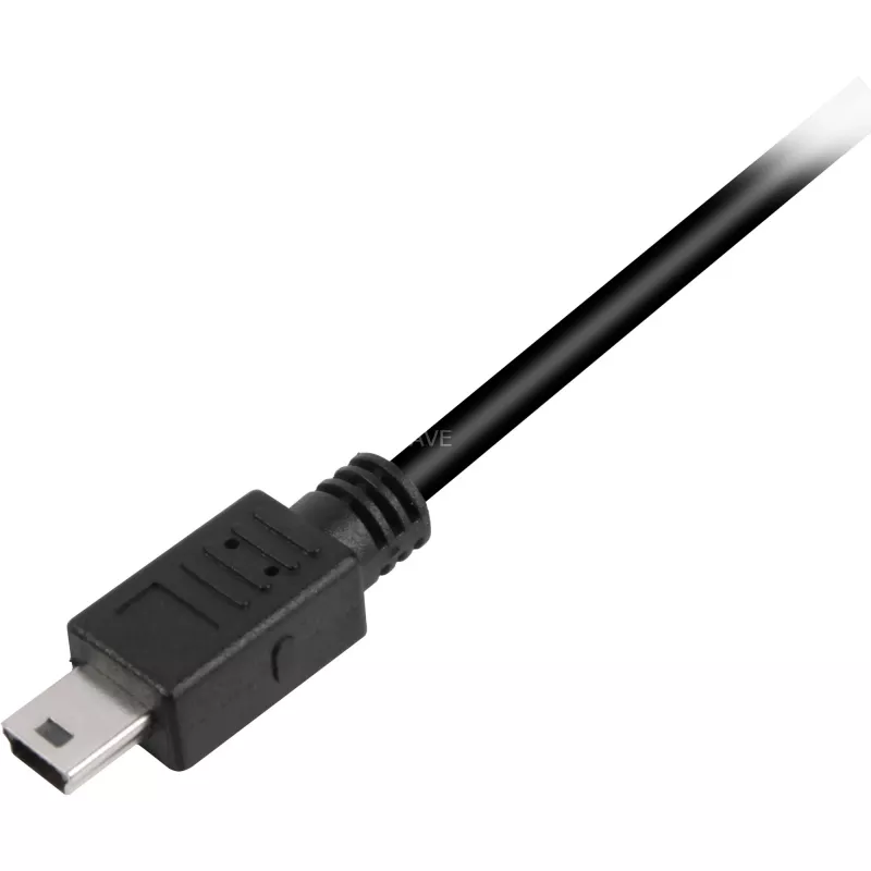 USB 2.0 laidas, USB-A kištukas > Mini-USB kištukas (juodas, 0,5 metro, dvigubai ekranuotas)