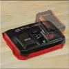 Einhell Power-X-Twincharger 3 A akumuliatorių įkroviklis vidaus naudojimui juodas - raudonas (4512069)