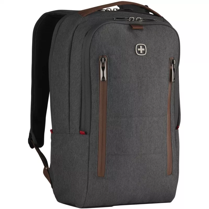 WENGER City Upgrade 40.64cm 16 inch nešiojamojo kompiuterio kuprinė su kryžminiu krepšiu pilka