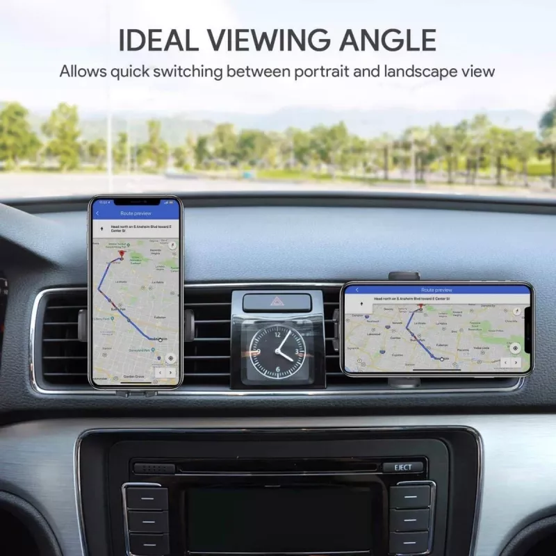 Laikiklis telefonui Aukey HD-C48 reguliuojamas 360° išmaniesiems telefonams ir mažoms planšetėms, spaustuvinis tvirtinimas, sukama ranka