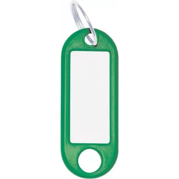 Rakto žymos WEDO 262 101804 – žali plastikiniai identifikatoriai 21 × 52 mm, pakuotė po 10 vnt.