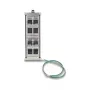 DELOCK Keystone laikiklis 8 prievadų, pasukamas, snap-in rėmas, montavimui ant DIN bėgio arba sienos, juodas, 78×154×55 mm