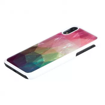 iKins dėklas iPhone XR – vandens gėlių raštas, baltas
