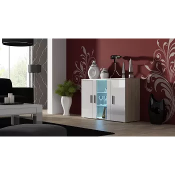 Cama Komoda 120 cm SOHO S7 sonomos ąžuolas/baltas blizgus