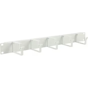 Lanview 1U 19 inch kabelių tvarkymo panelė, 5 kabliukai, balta (RAO100WH)