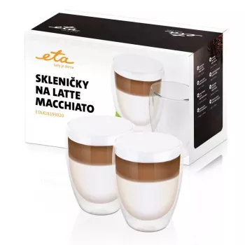 ETA dvigubo stiklo latte macchiato stiklinės, 2 vnt., 350 ml, 418193020