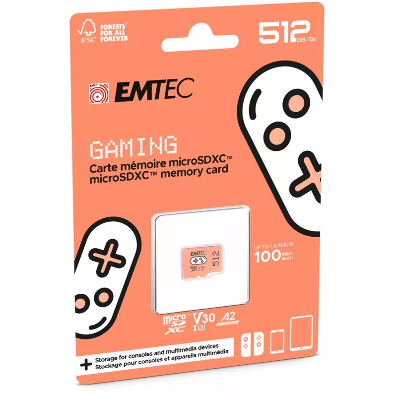 MicroSDXC kortelė Emtec Gaming 512 GB