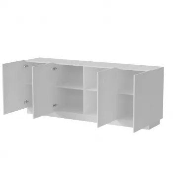 Komoda Cama LIVERTI 200x42x78 cm balta, medžio drožlių plokštės rėmas 16 mm, durys 16 mm