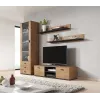 TV stovas Cama Meble SOHO 140, lefkas ąžuolas/juoda, 1400×430×370 mm