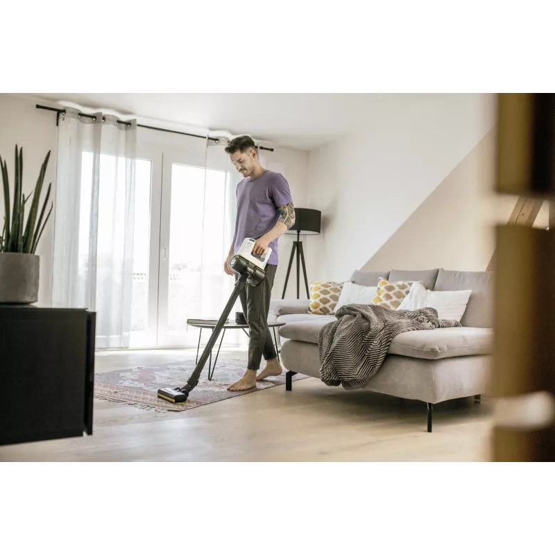 Belaidis dulkių siurblys 2-in-1 Karcher VC 4, 21.6V Li-Ion, 30 min, HEPA, 2 greičiai, geltonas/juodas