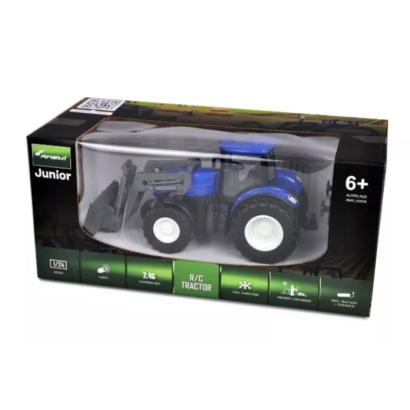 Traktorius Amewi Toy Traktor su sniego valytuvu Elektrinis variklis 1:24