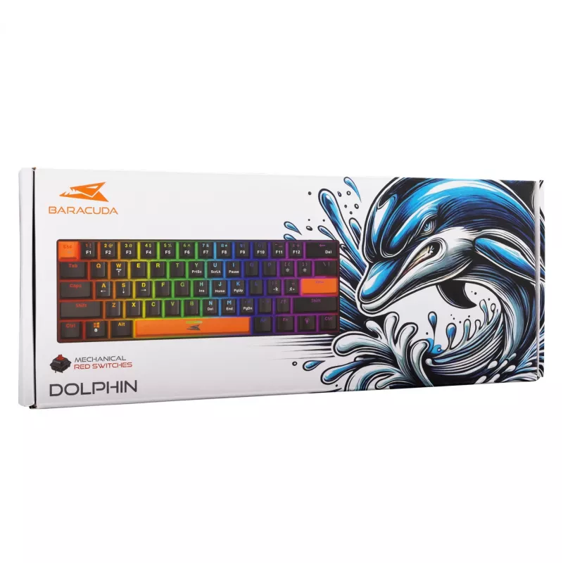 Mechaninė klaviatūra Baracuda Dolphin Black US išdėstymas su Red jungikliais