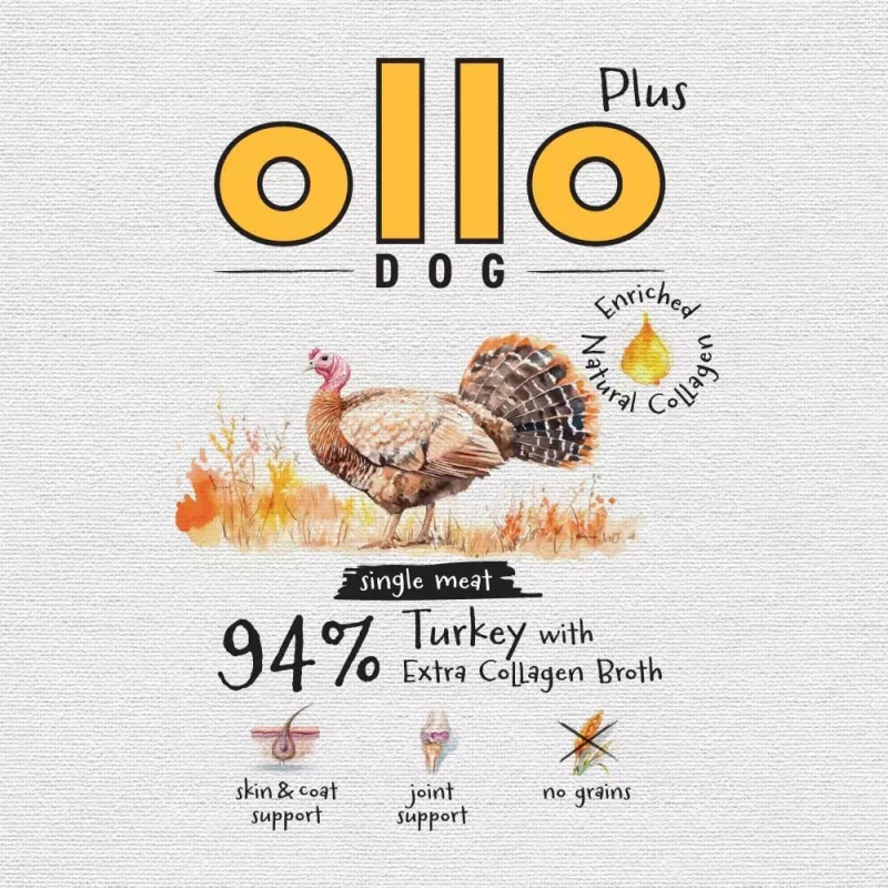 Ollo Plus Kolagen kalakutiena 400g šunų ėdalas skardinėje