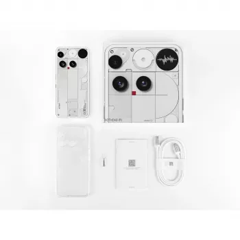 Nothing Phone (3) White - 5G išmanusis telefonas - Dual-SIM - RAM 12 GB / Vidinė atmintis 256 GB - OLED ekranas - 6.67 colio