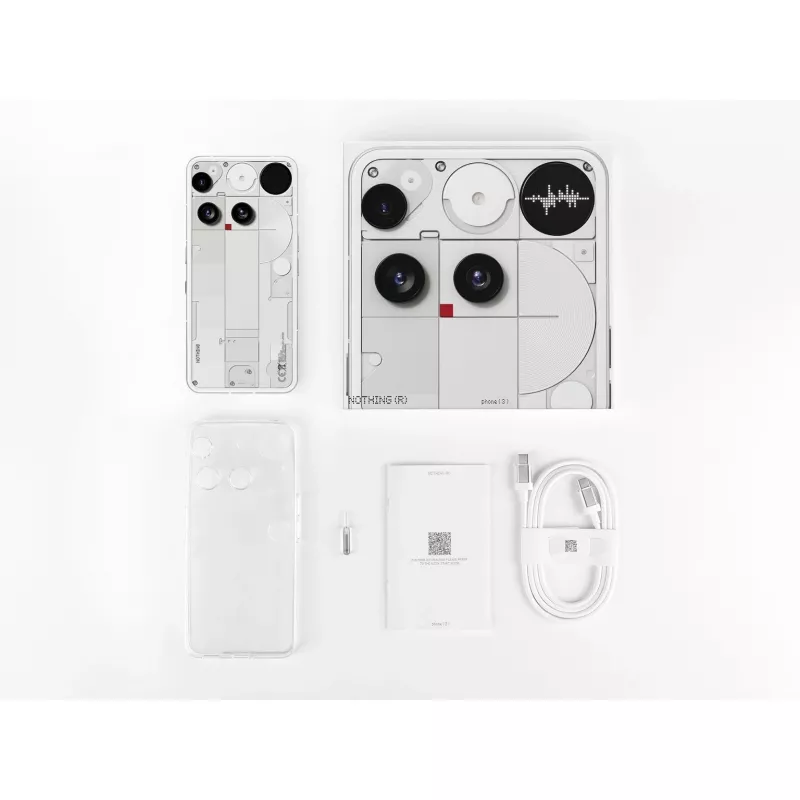 Nothing Phone (3) White - 5G išmanusis telefonas - Dual-SIM - RAM 12 GB / Vidinė atmintis 256 GB - OLED ekranas - 6.67 colio