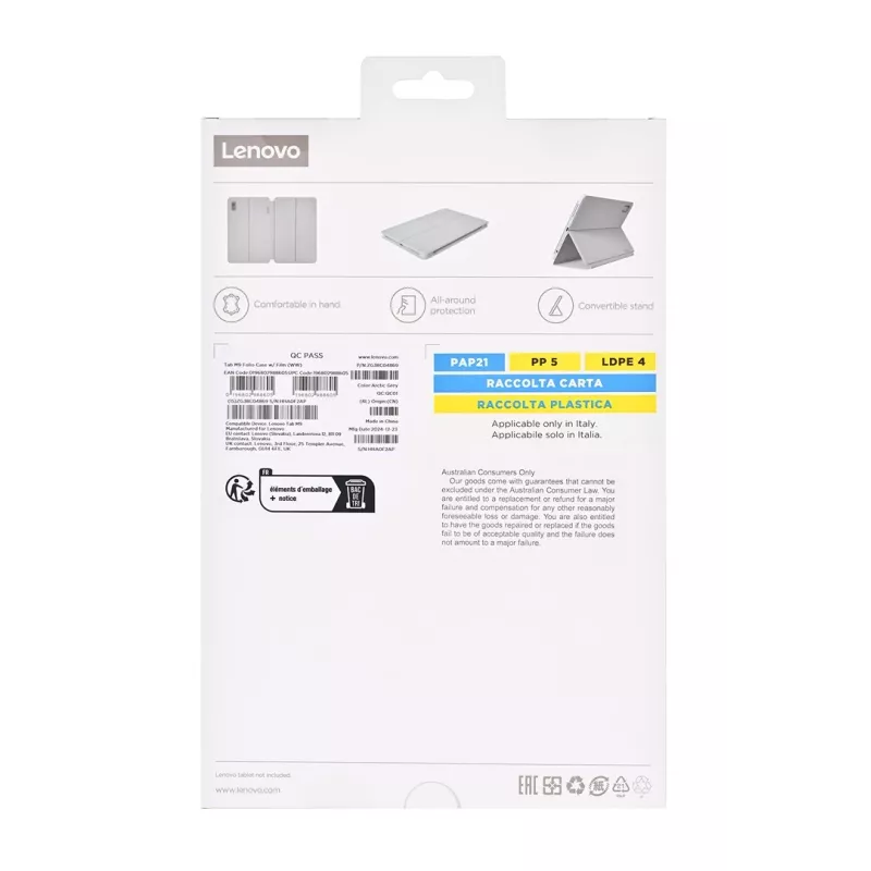 Lenovo ZG38C04869 dėklas planšetei 22,9 cm (9 colių) Folio pilka