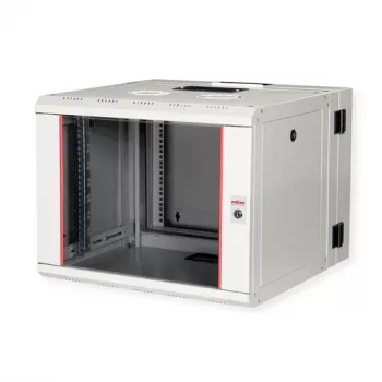 ROLINE 19 colių sieninis stovas Pro 7U, 600x600 mm (PxG), dviejų dalių pasukamas, pilkas, IP20, 50 kg talpa