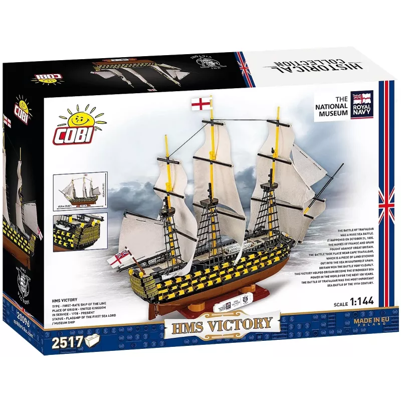 Konstruktorius Cobi HMS Victory – 2517 detalių, detalus istorinis burlaivio modelis